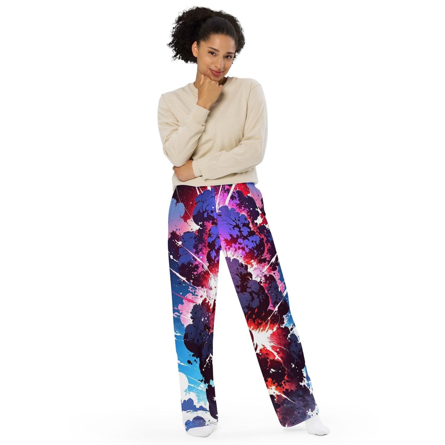 All-over print unisex wide-leg pants