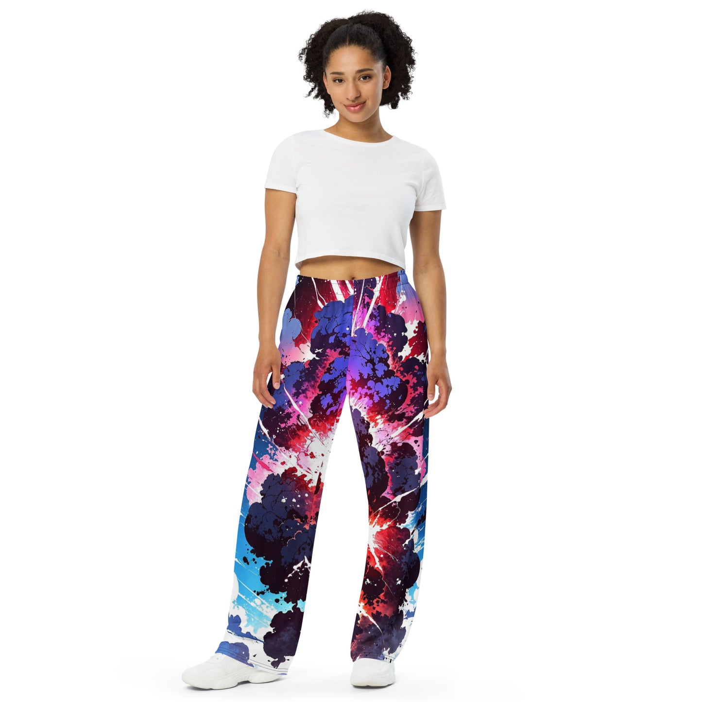 All-over print unisex wide-leg pants