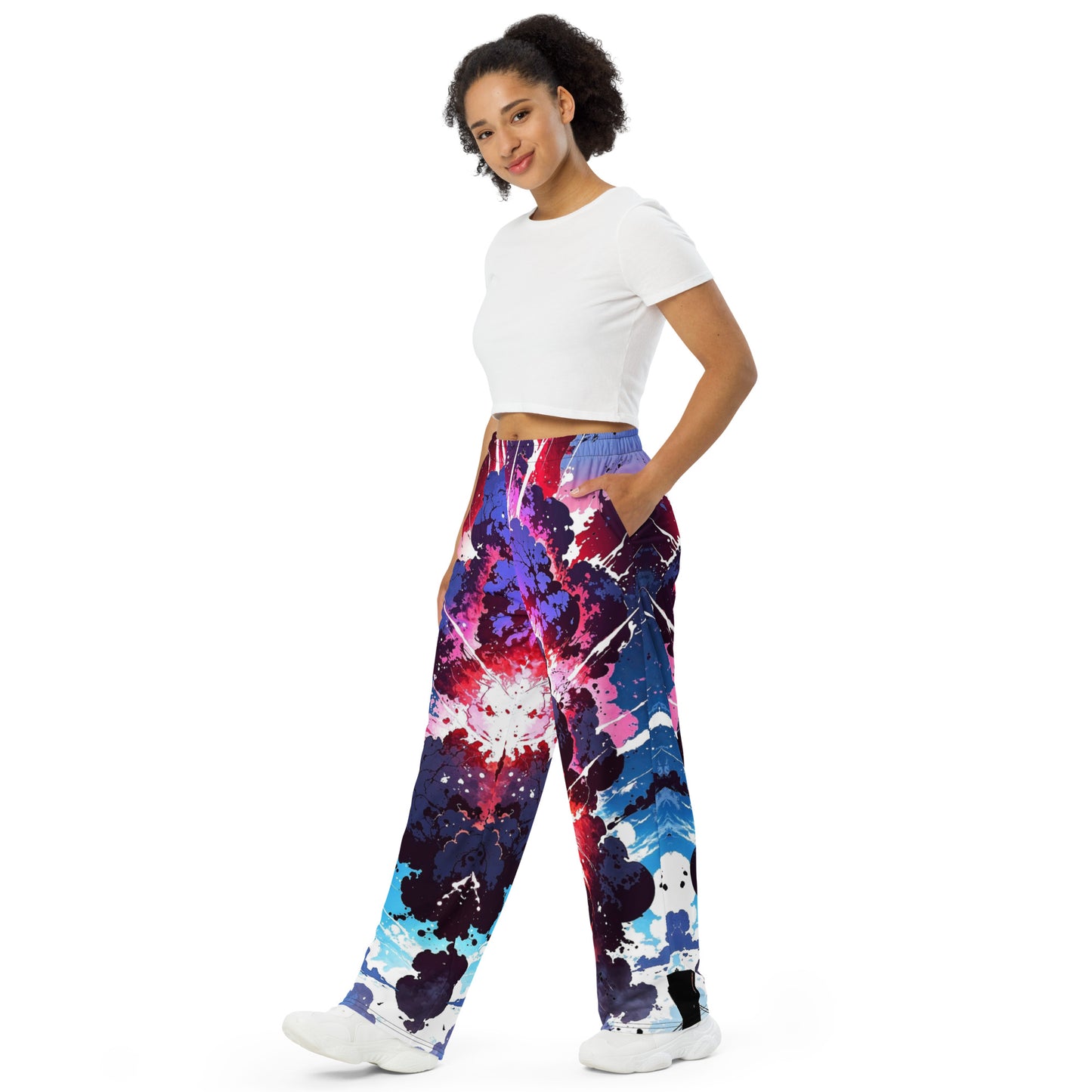 All-over print unisex wide-leg pants