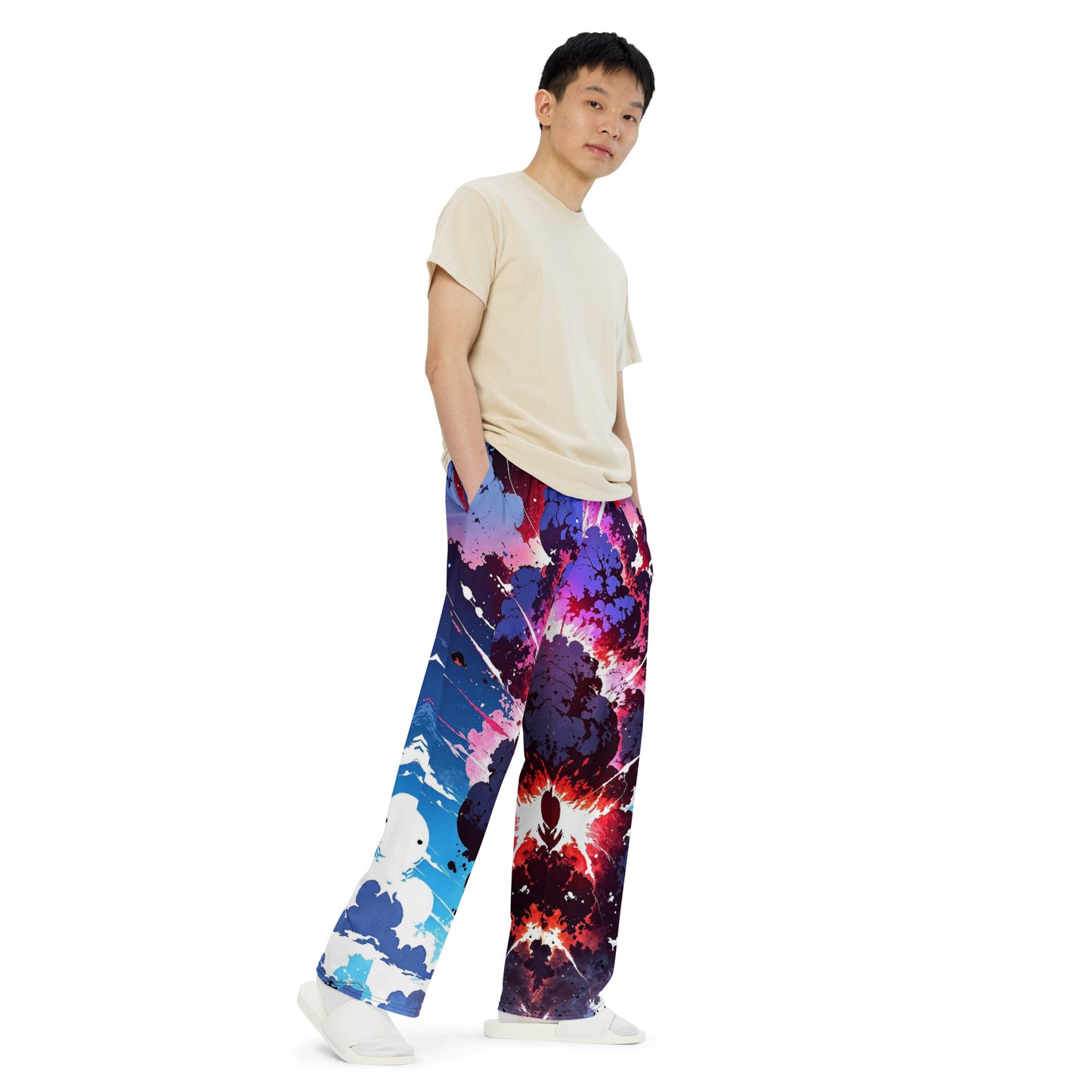 All-over print unisex wide-leg pants